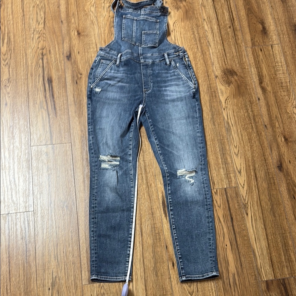 Silver Jeans Blue Distressed Overalls